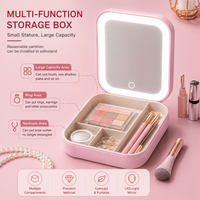 Led mirror makeup jewellery box