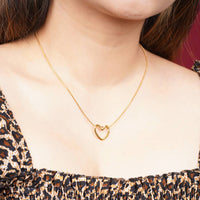18K Gold Plated Classic Heart Commute Necklace with Elegant Design for Women | Anti-Tarnish, Skin-Friendly & Waterproof